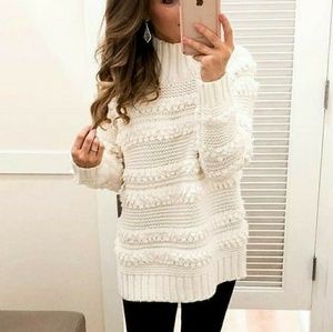 LOFT Lou & Grey Snowbird pom sweater